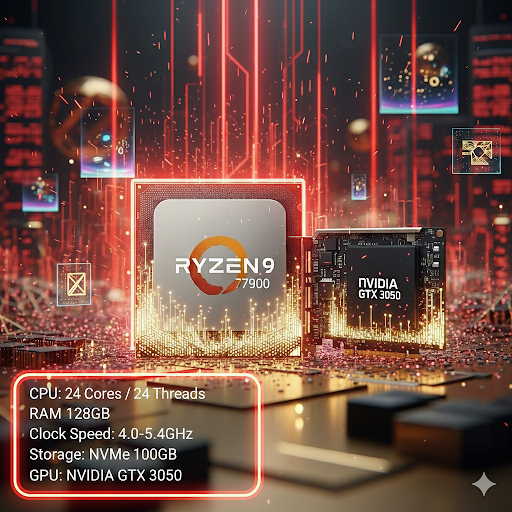 RDP GPU  Ryzen 9 7900 Bergaransi – Full Akses Windows Server, GTX 3050