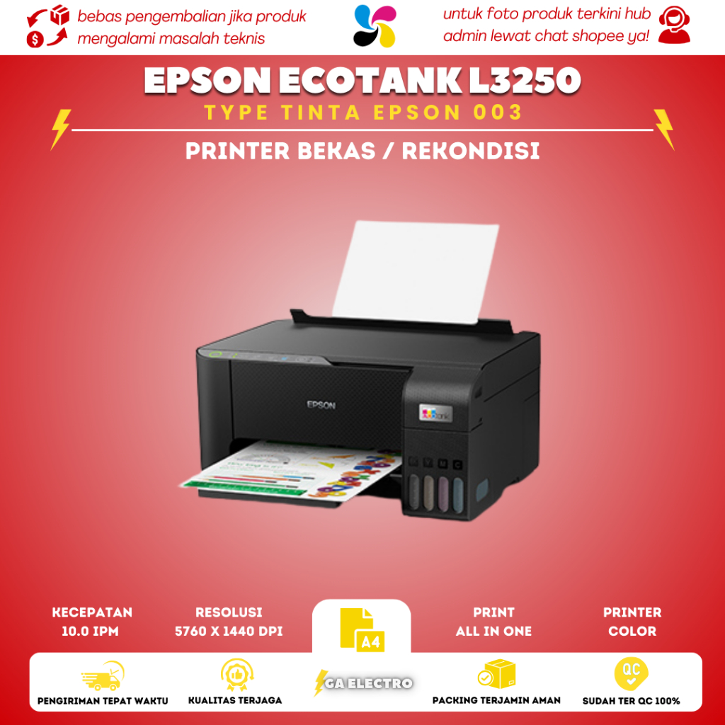 epson inkjet l3250 ecotank wifi scan copy print