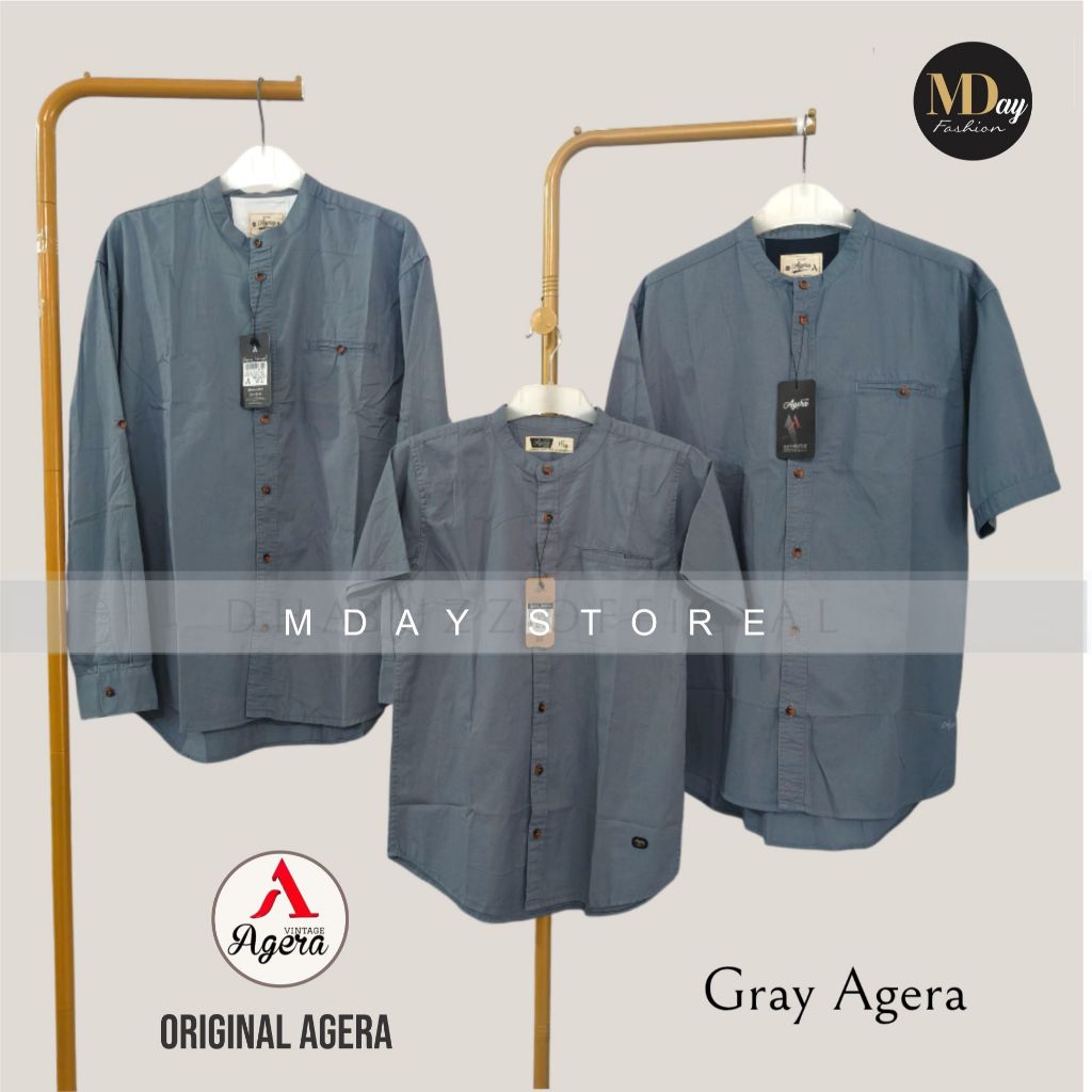 AGERA KEMEJA KOKO COUPLE AYAH ANAK SPESIAL NEW GRAY KATUN TWILL TERBARU