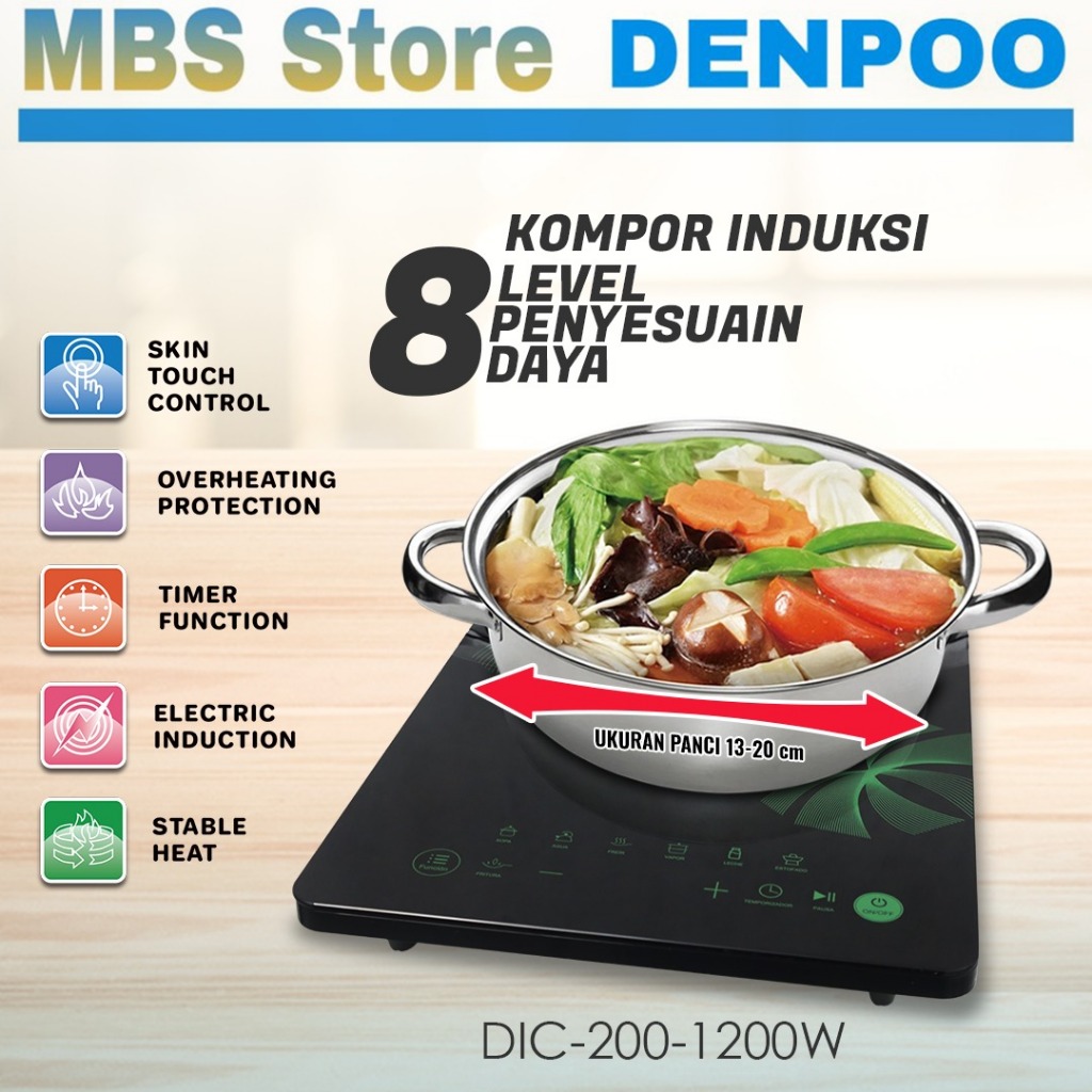 DENPOO KOMPOR INDUKSI/LISTRIK DIC200-1200WATT