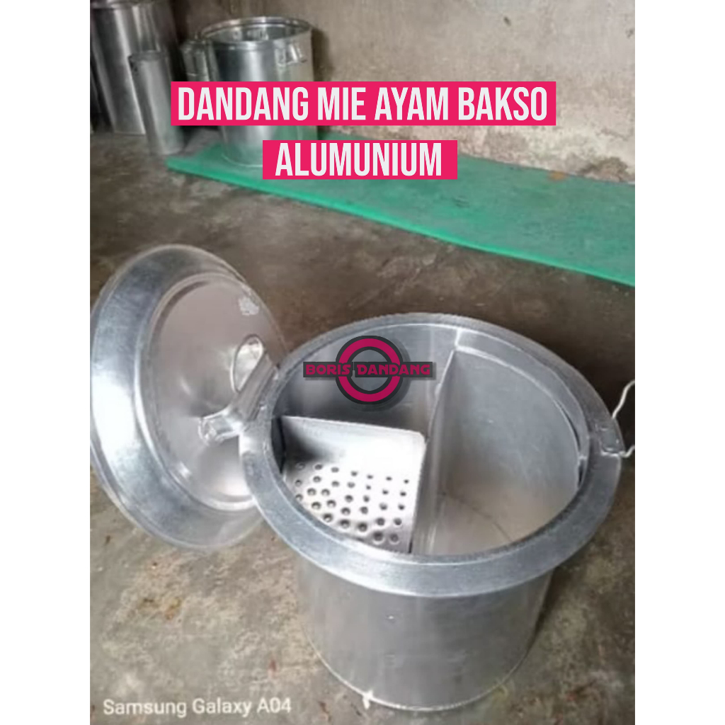 Dandang Mie Ayam Bakso Aluminium 2 in 1 Sekat Lepas Angkat Ukuran 25 28 30 32 35 40  ( FREE CENTONG 