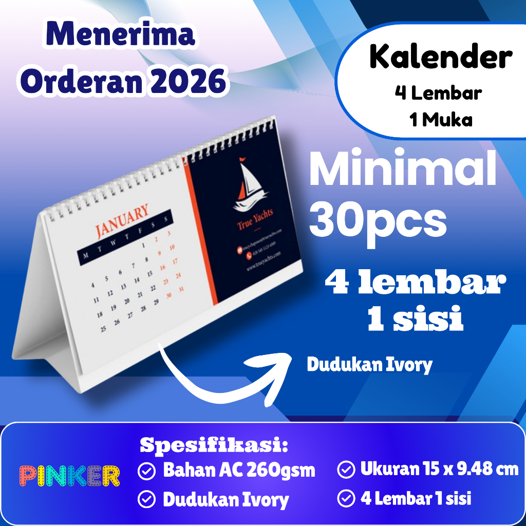 [Undangan Kalender] Kalender Medium 15x9.4 cm Souvenir Nikah Khitan Seminar Promosi l Kalender meja