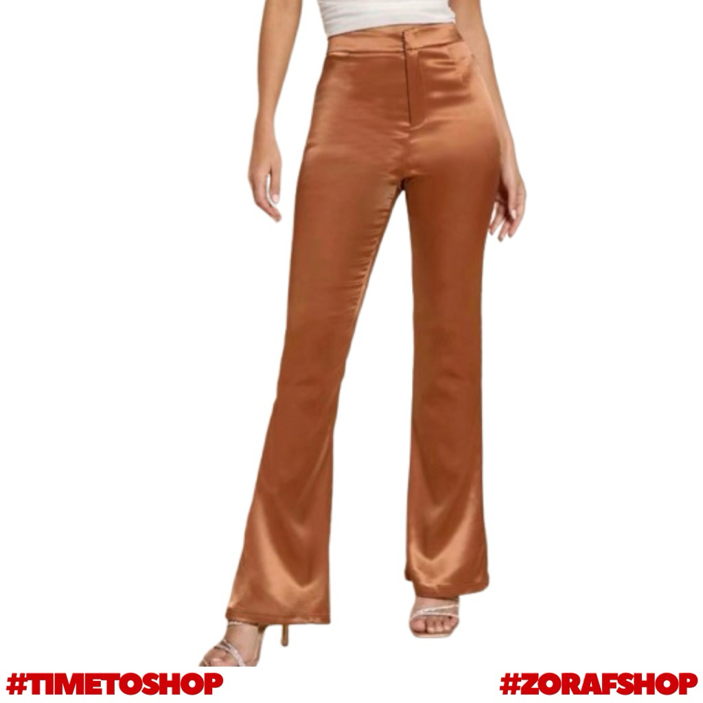 Kylie Pants Wanita Kain Satin-Celana Kulot Wanita-Celana Cutbray
