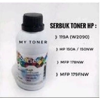 Serbuk Toner Compatible Printer 119a 150a 150nw MFP 178nw 279fnw w2090a black w2090a 45gram