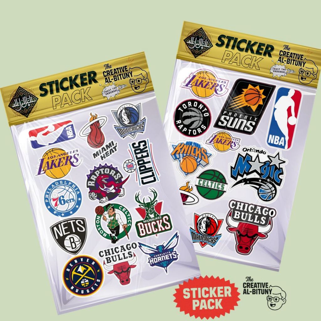 

Stiker Pack NBA Team Logo – Lakers, Bulls, Warriors, Celtics, dll