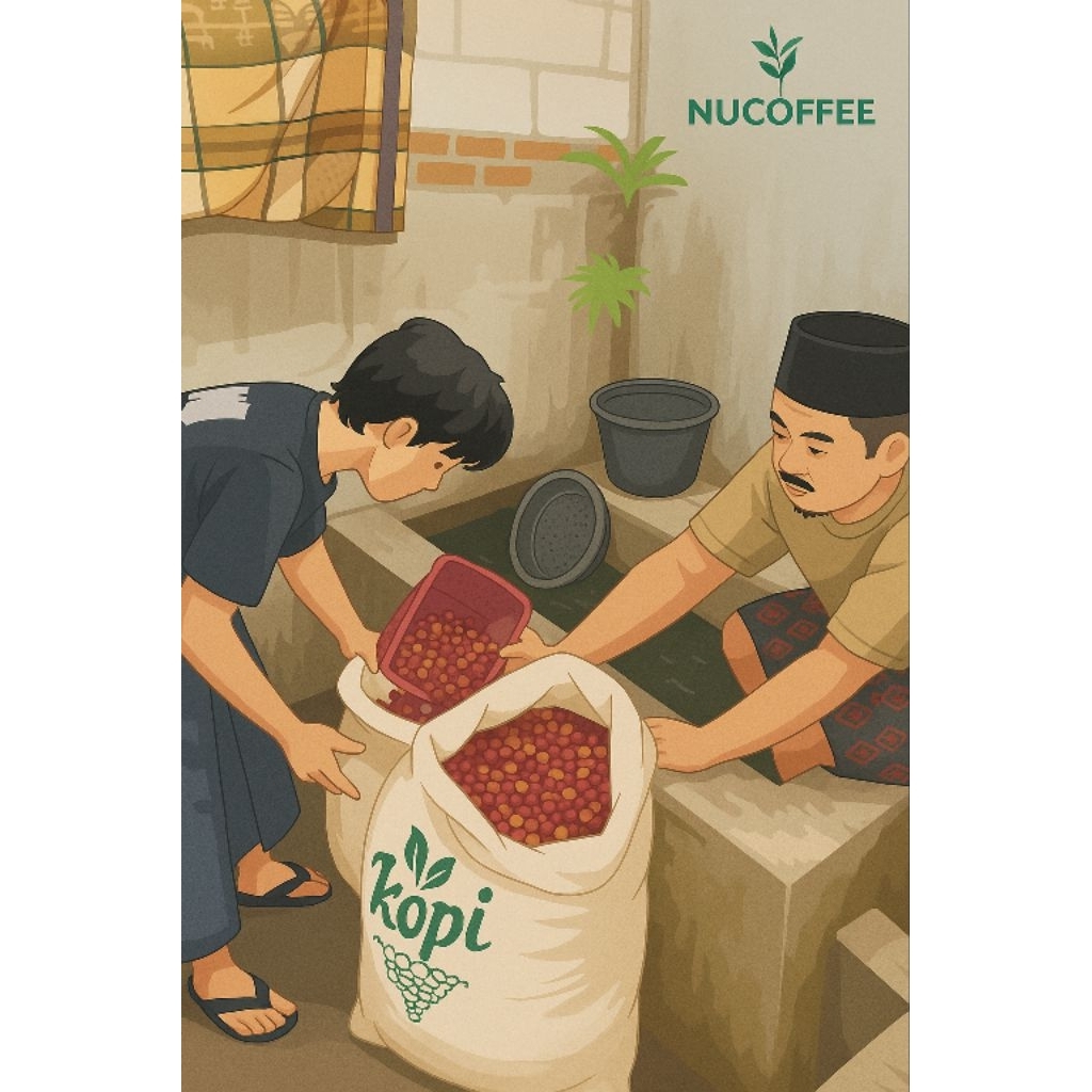 

Biji Kopi mentah Robusta - spesial Petik Merah Natural Sun-Dried