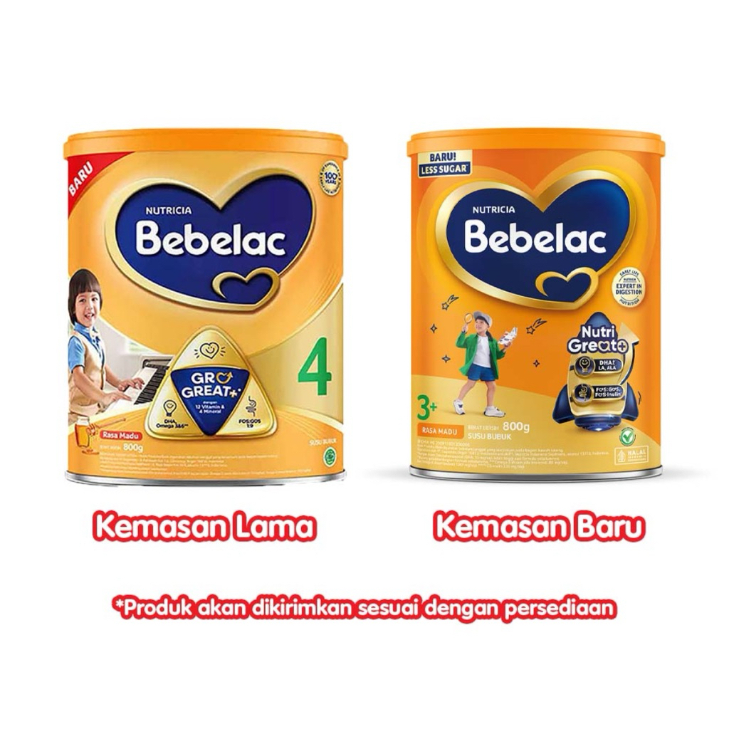 

Bebelac 4 / 3+ GroGreat+ Susu Bubuk Pertumbuhan Anak Madu, Vanila 800 g