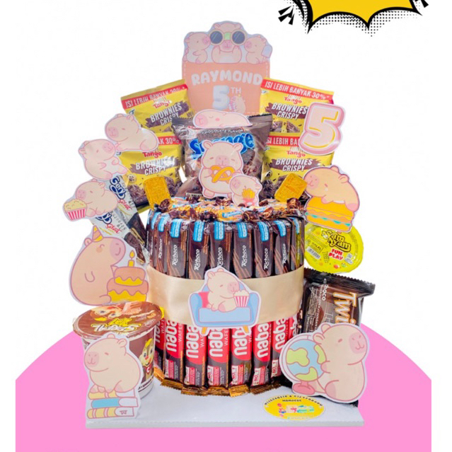 

Ready snack tower instan hampers mading towerr cake ulang tahun anak