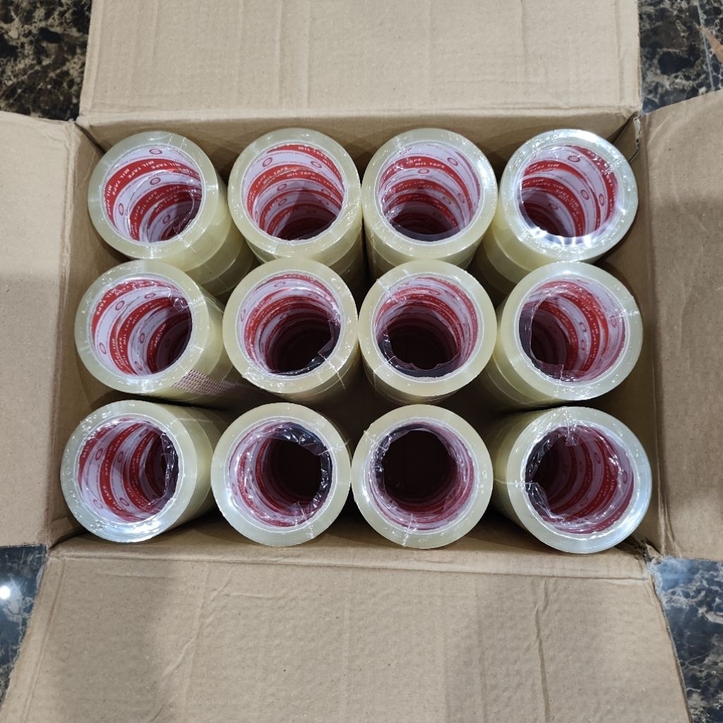 

Lakban MILTAPE 90 Yard 45 Mikron Jual Per Dus isi 72 Rolls Daya Rekat Kuat Harga Pabrik