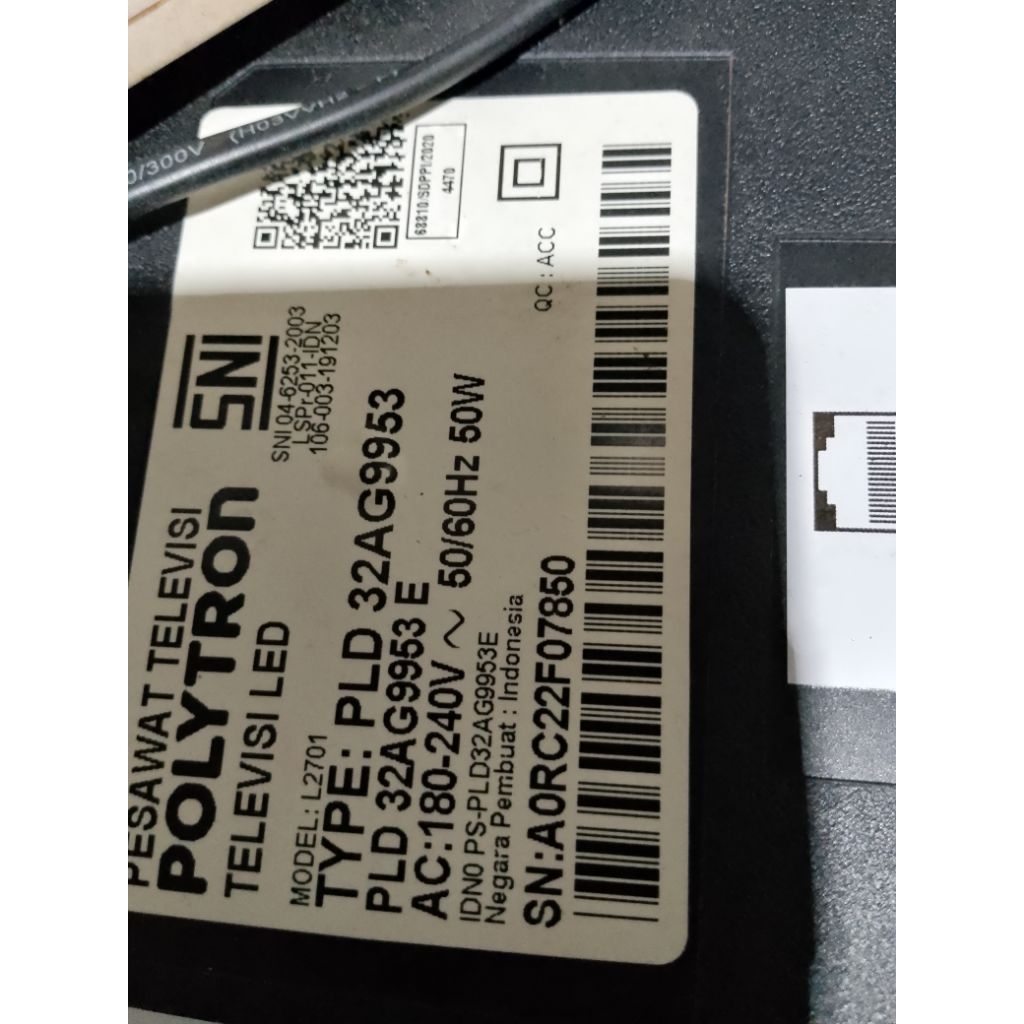 mobo tv led android Polytron pld32ag9953 minus stnby khusus teknisi