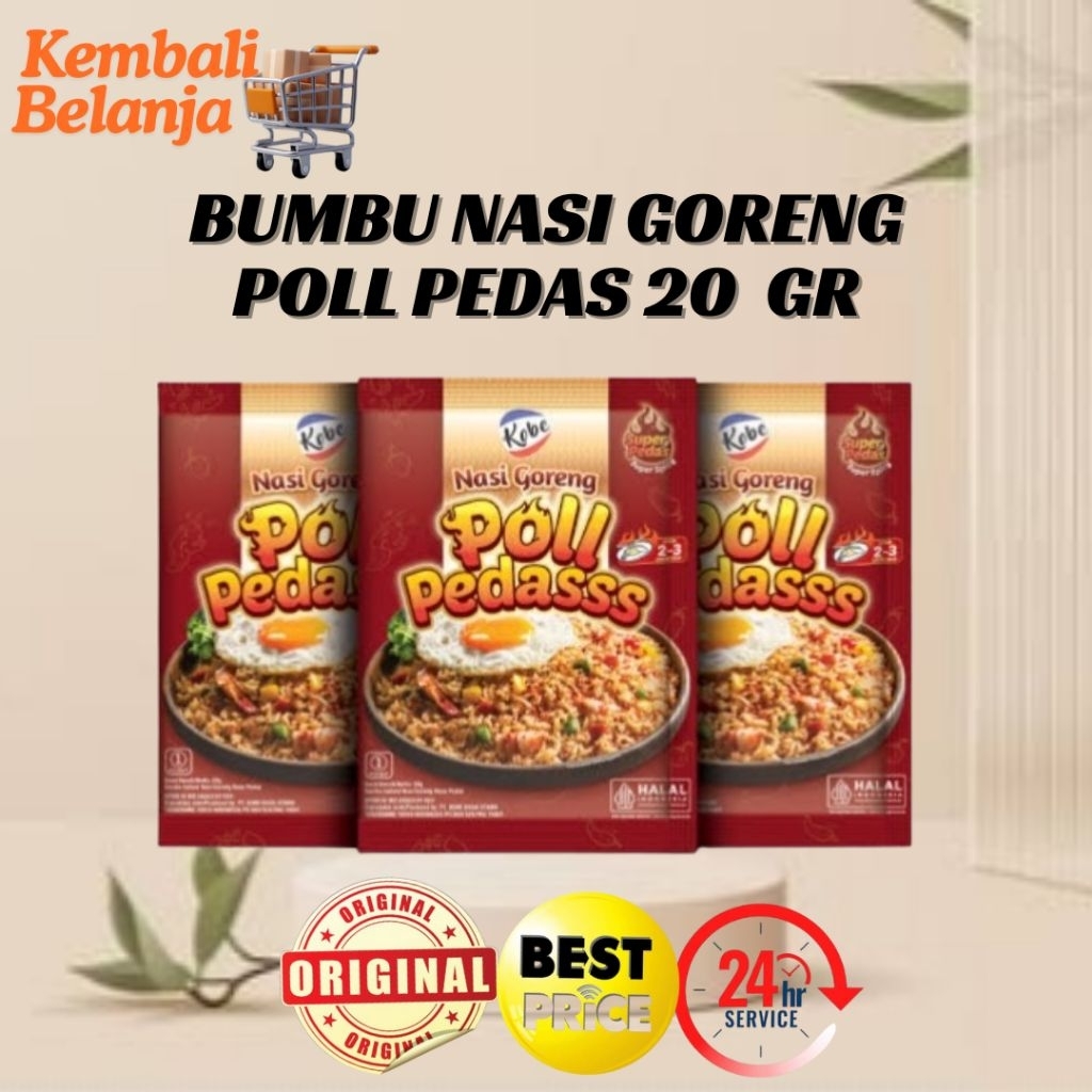 

Kobe Bumbu Nasi Goreng 20 Gram Pedas Poll/ Kobe Nasi Goreng/ Bumbu Nasi Goreng Praktis/ Bumbu Nasi Goreng Enak