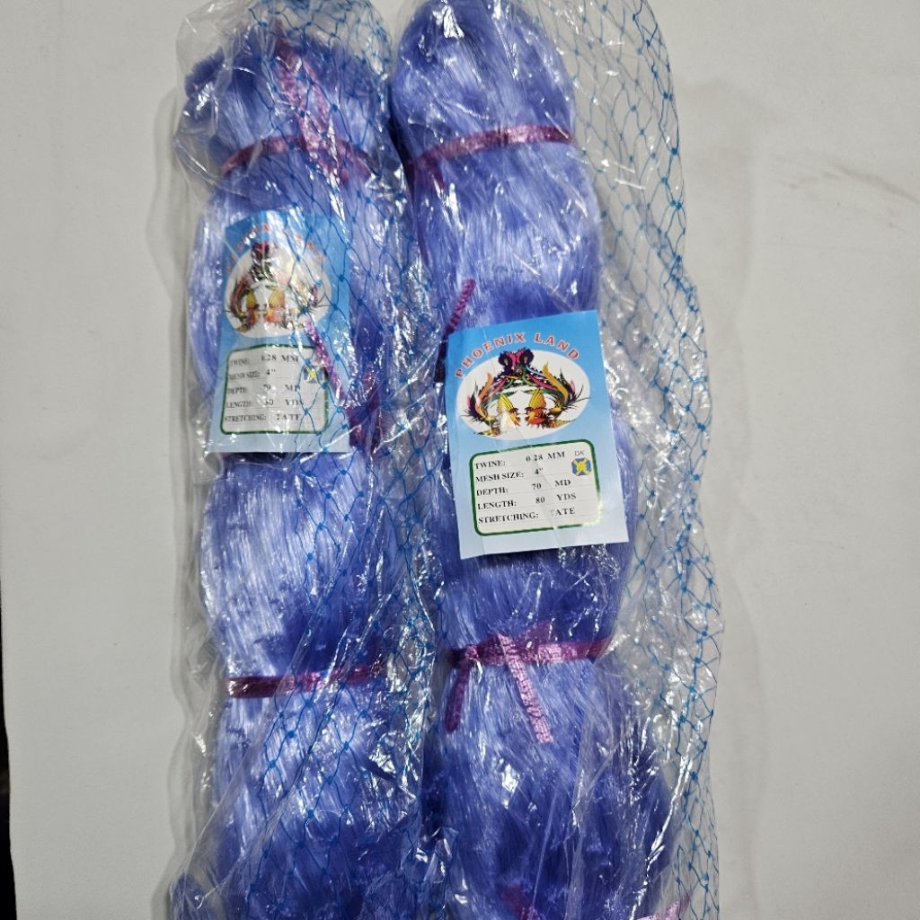 Jaring Ikan / Pukat BIRU Benang 0.28 dan 0.30 Lubang 3,5 dan 4 inch 70x80 TATE