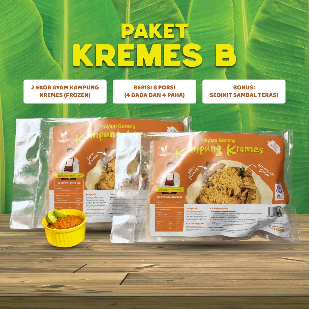 

Paket Kremes B - 2 Ekor Ayam Goreng Kampung Kremes - Recipe by Chef Anthony