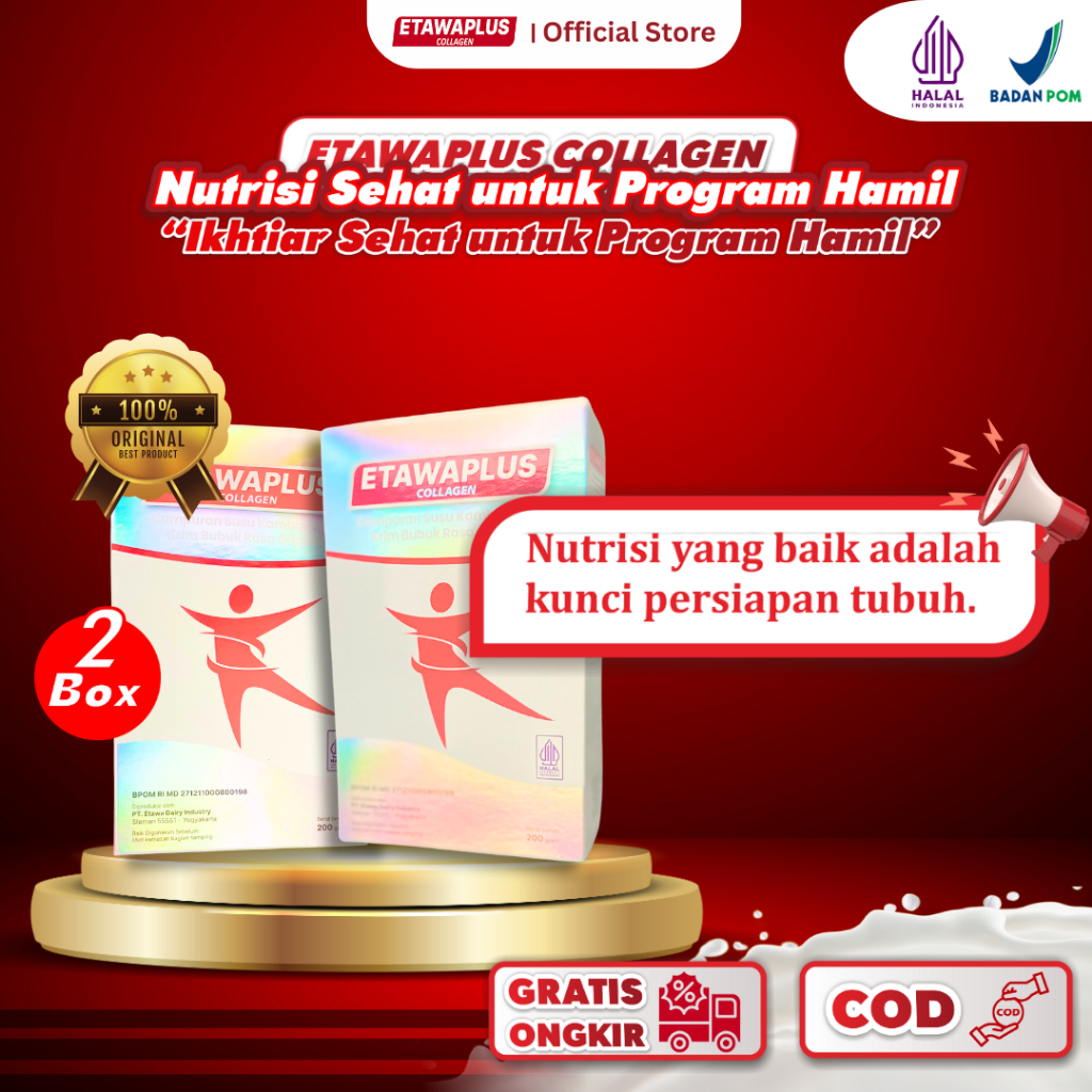 

[PAKET HEMAT] Etawaplus Collagen Susu Etawa dan Collagen untuk Penuhi Nutrisi Promil - 2 Box 400gr