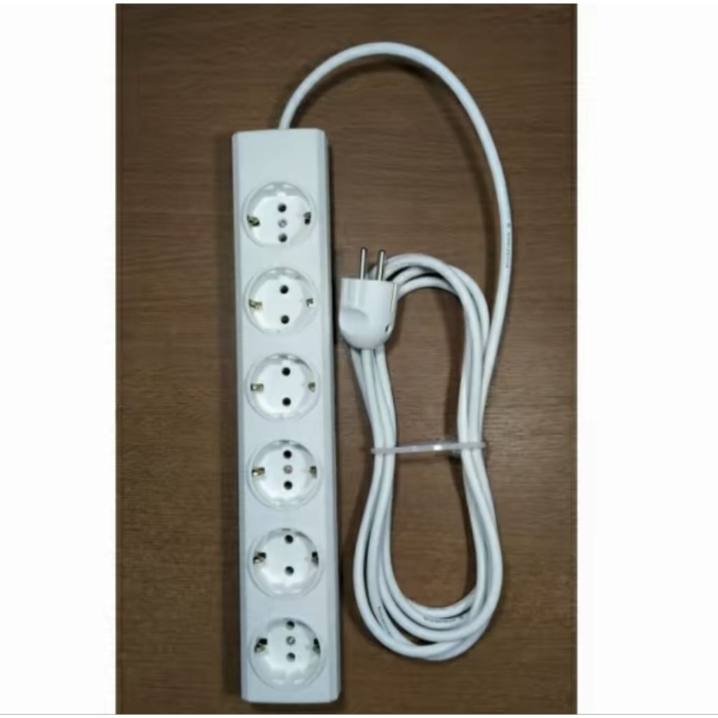 Stop Kontak Colokan BROCO 6 Lubang + Kabel NYMHY 3x1.5mm SUPREME + Steker Broco Set Colokan Saklar S