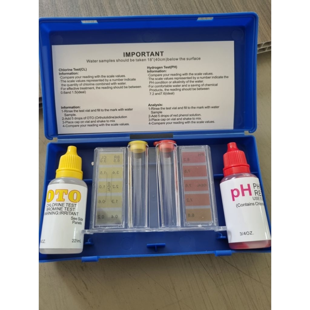 Test Kit 2 in 1 Pool Kolam Renang/ Tes Air Kolam Renang/ Tes Klorin Ph Kolam Air Kolam Renang