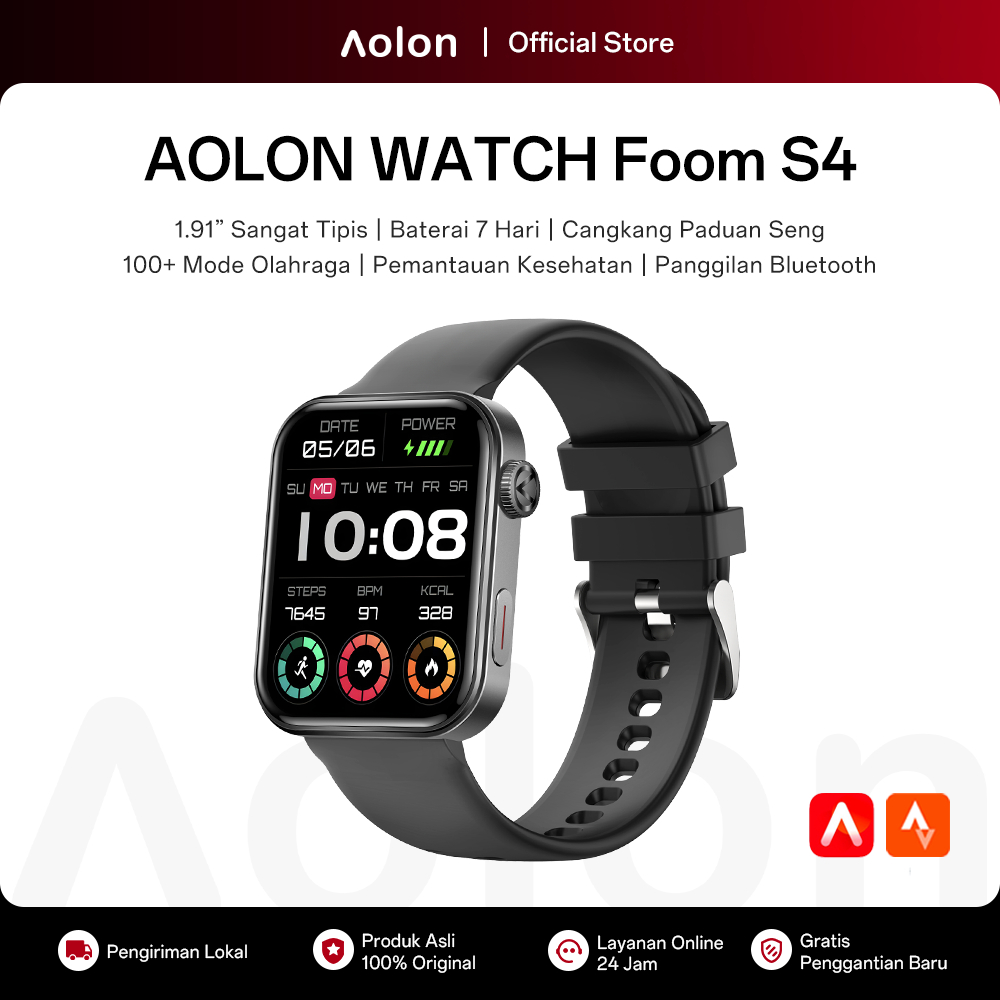 Aolon Foom S4 Smartwatch Original Metal Case Running Pace Bluetooth Call Custom Watch Face Smart Wat