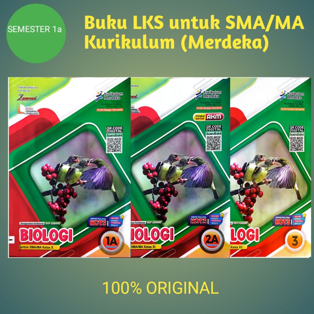BUKU LKS PENDIDIKAN BIOLOGI 1.2.3/X.XI.XII  (SMA/MA) CAKRAWALA (KURIKULUM MERDEKA) SMESTER 1a