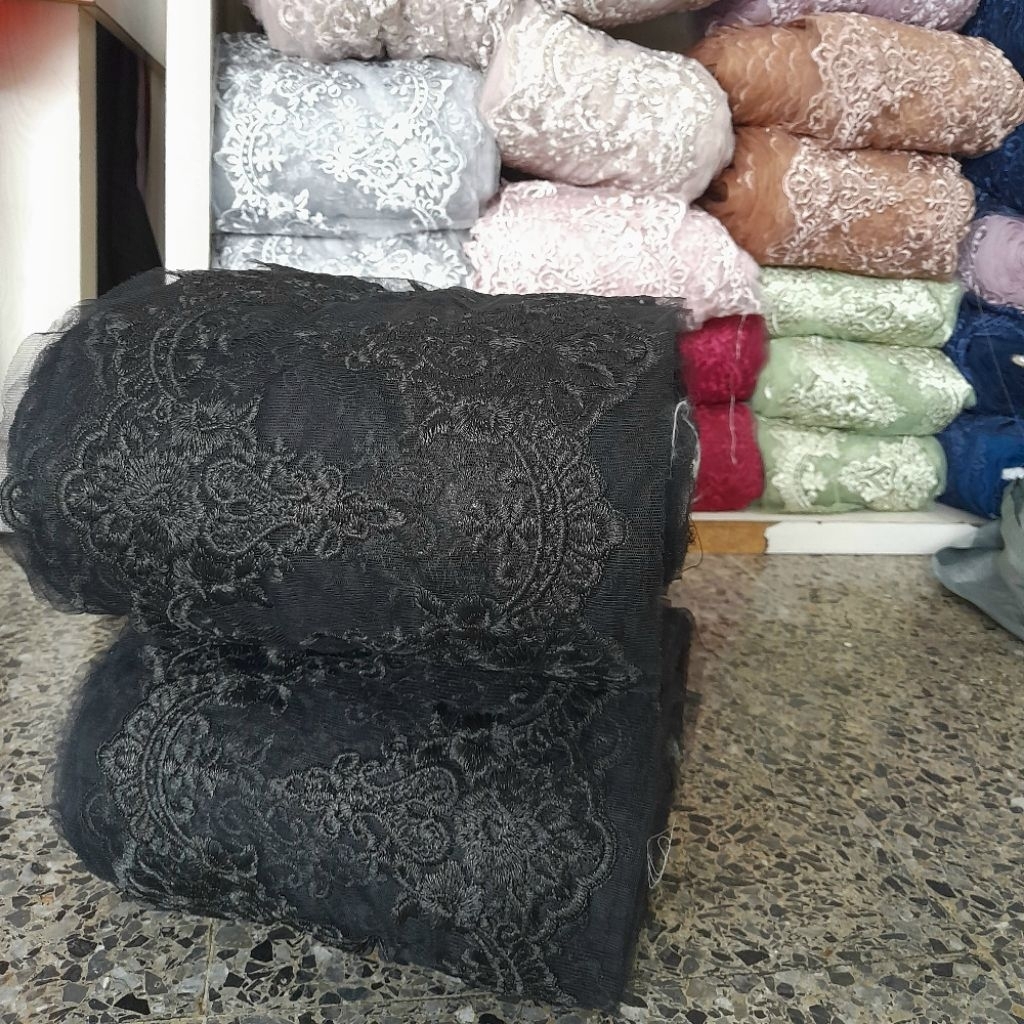 RENDA TILE ROLL/Renda Pinggiran Black/Renda Roll
