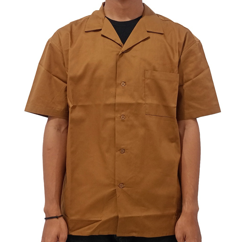 Ghostarmy Kemeja Pria Basic Lengan Pendek