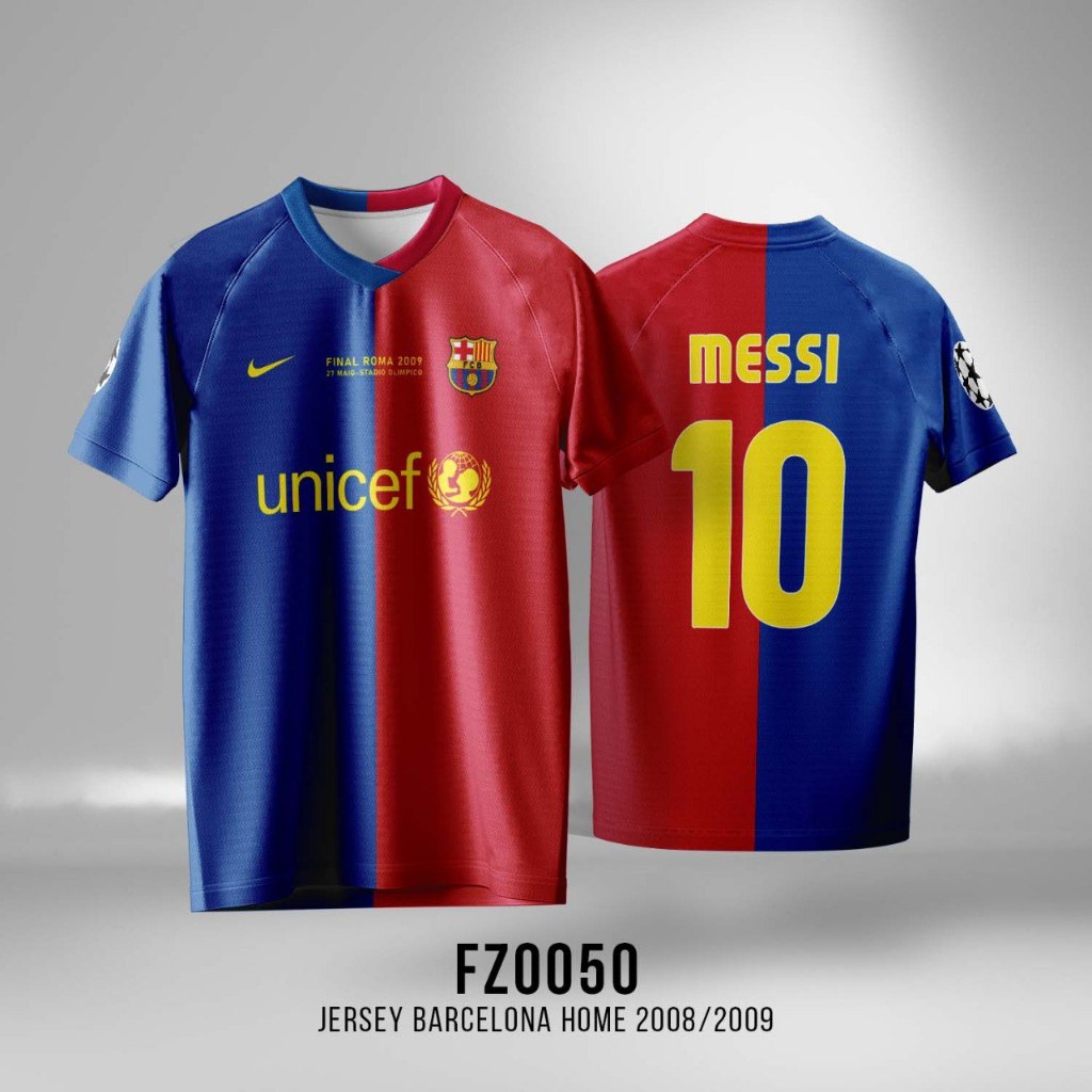 Jersey Club Barcelona 2008-2009 Home Kit New Fullprint Unisex FZ0050