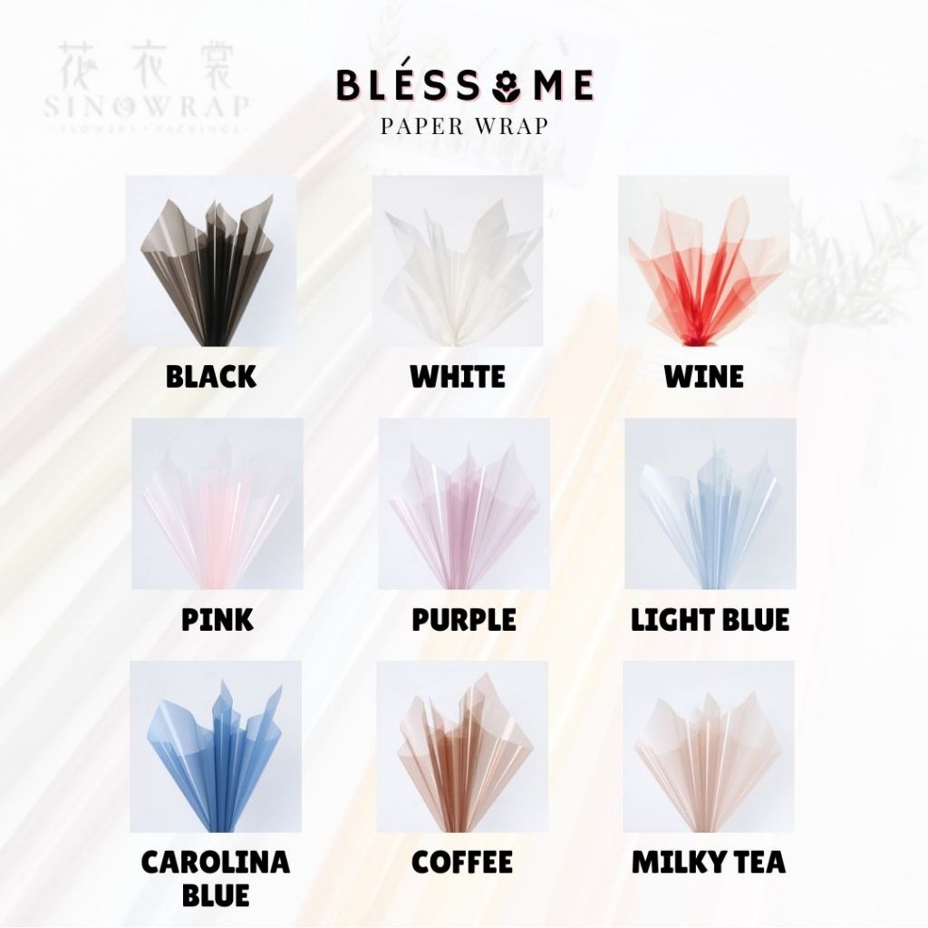 

(5 LEMBAR) Flower Wrapping Paper Transparent Reflection / Transparan Bening / Color Transparant Kertas Buket Bunga Florist Cellophane Pembungkus Kertas Hand Bouquet