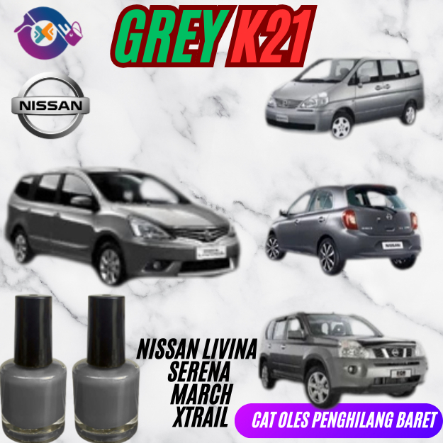 GREY K21 Cat Oles Penghilang Baret Mobil Grey Metallic untuk Nissan Livina Serena March Xtrail