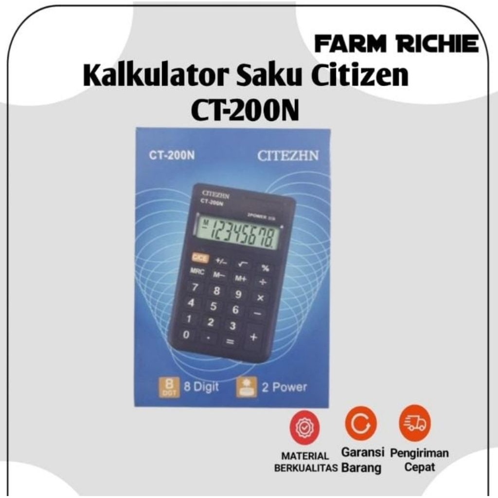 

Citizen Kalkulator 8 Digit CT-200N / Kalkulator Saku Pocket Mini
