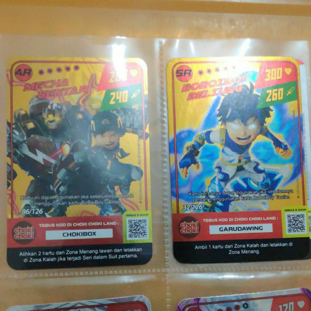 Choki Choki BoBoiBoy Monsta Galaxy Card Foil Holo Hologram Gold Emas | AR SR | Hadiah Coklat Koleksi