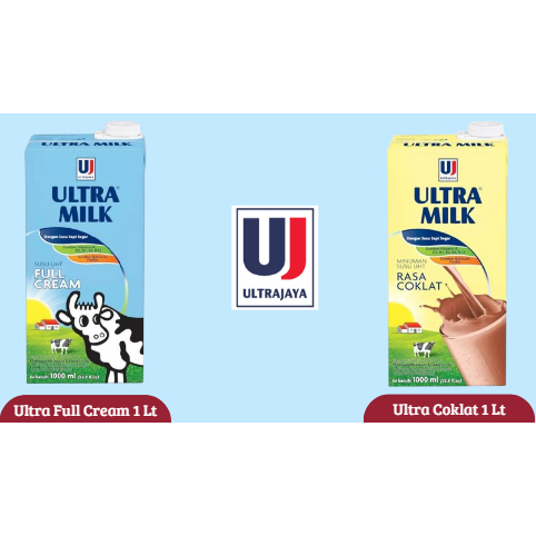 SUSU ULTRA MILK FULL CREAM 1000 ml  & SUSU ULTRA MILK UHT COKELAT 1000 ml
