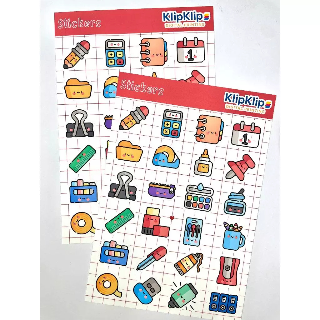 

Stiker Alat Tulis Chibi Matte | Sticker Pack Stationery Lucu | Stiker Buku, Laptop, Scrapbook - F3D