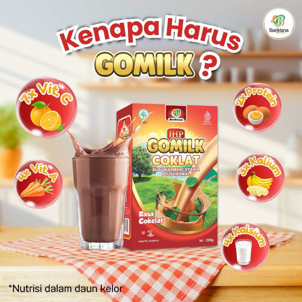 

Gomilk susu kambing etawa plus Herbal daun kelor mengkudu daun salam 200g original bisa COD