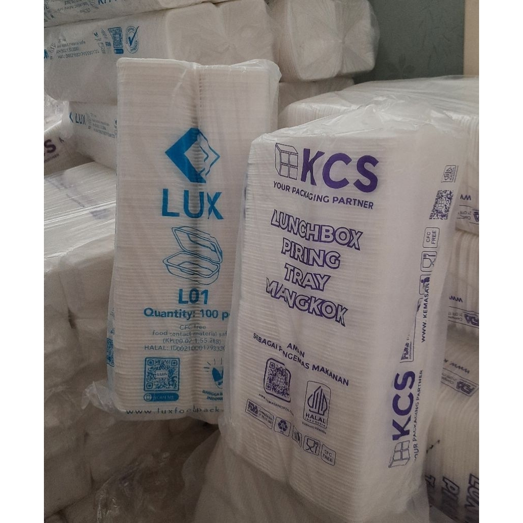 [Kirim Instan Kebumen] Styrofoam Sekat 3 Merk Lux KCS Styrofoam Bubur Styrofoam Burger
