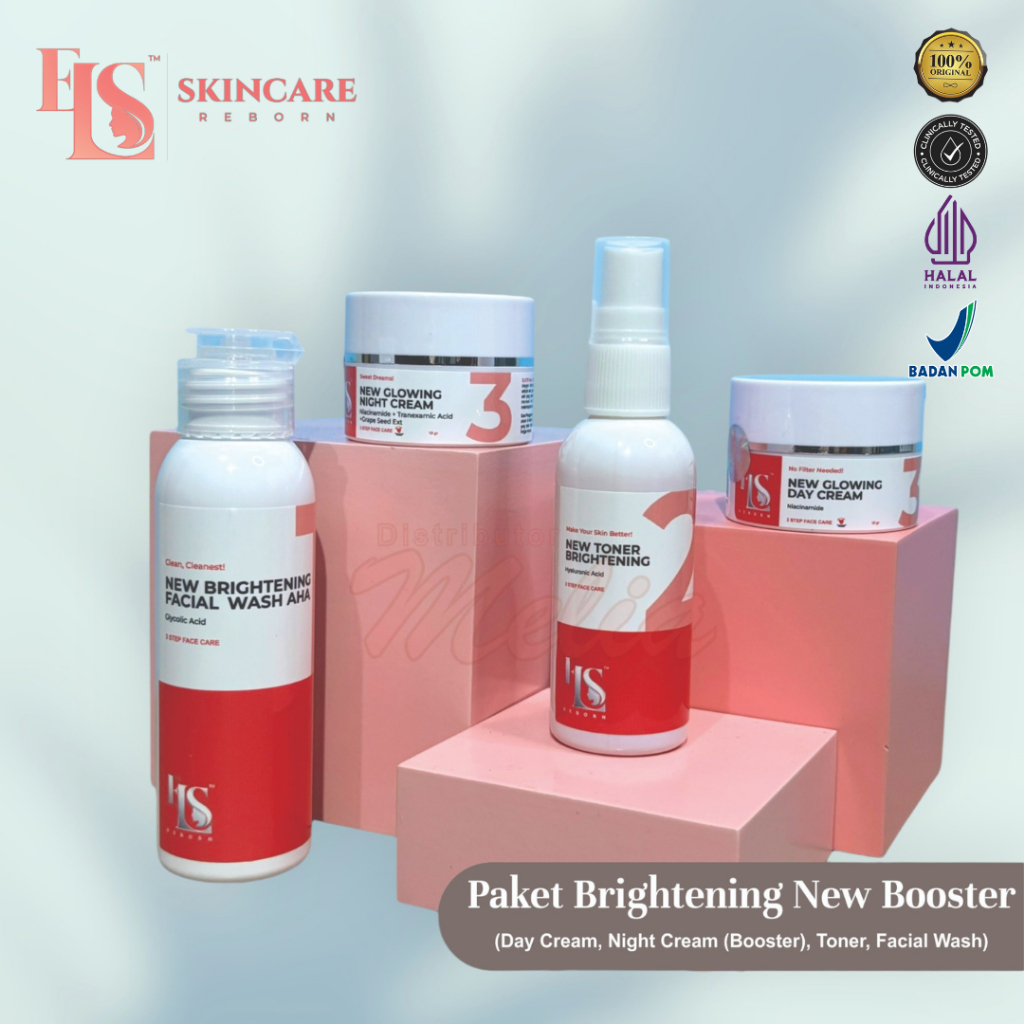 DLC - CREAM WAJAH GLOWING BPOM LS SKINCARE (ELSTM) NEW GLOWING BOOSTER PAKET LENGKAP