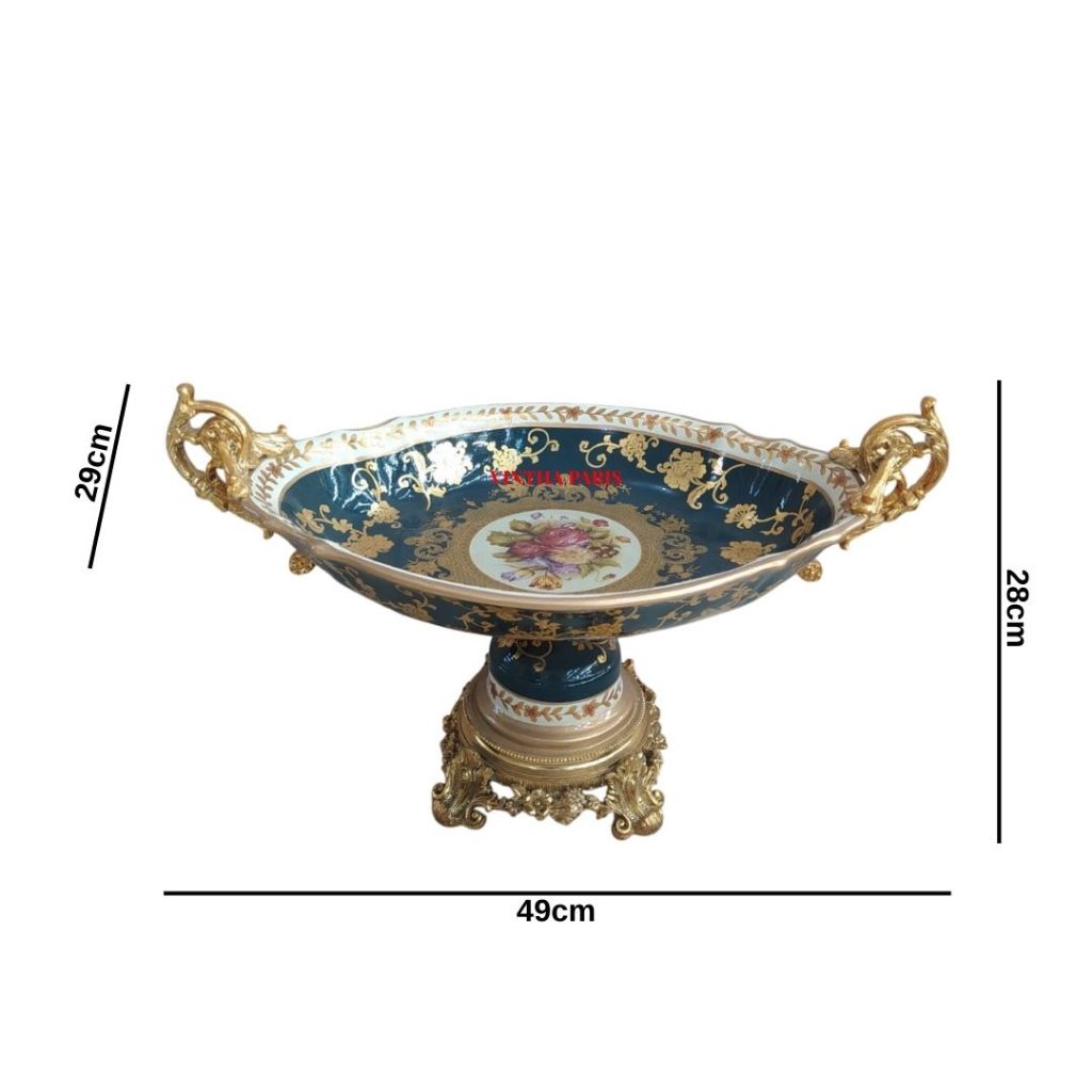 Gondola Keramik Eropa Klasik - Pajangan Mewah Interior Rumah - Gondola Buah-buahan - GRATIS Packing 