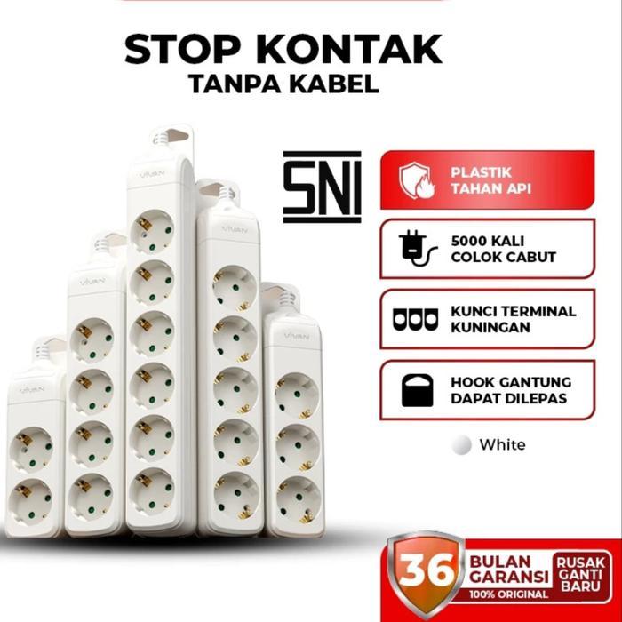 Vivan VPS Stop Kontak Saklar 2-6 Lubang Stop Kontak Tanpa Kabel