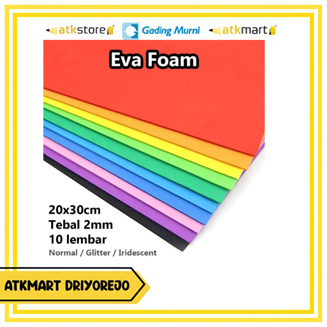 V-TEC EVA Foam Sheet VT-2310NE 20x30 – Normal, Glitter, Iridescent (10 Lembar/10 Warna)