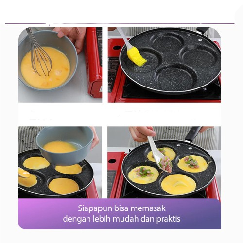 Cetakan Telur Ceplok Teflon Telur 4 Lobang Anti Lengket High Quality
