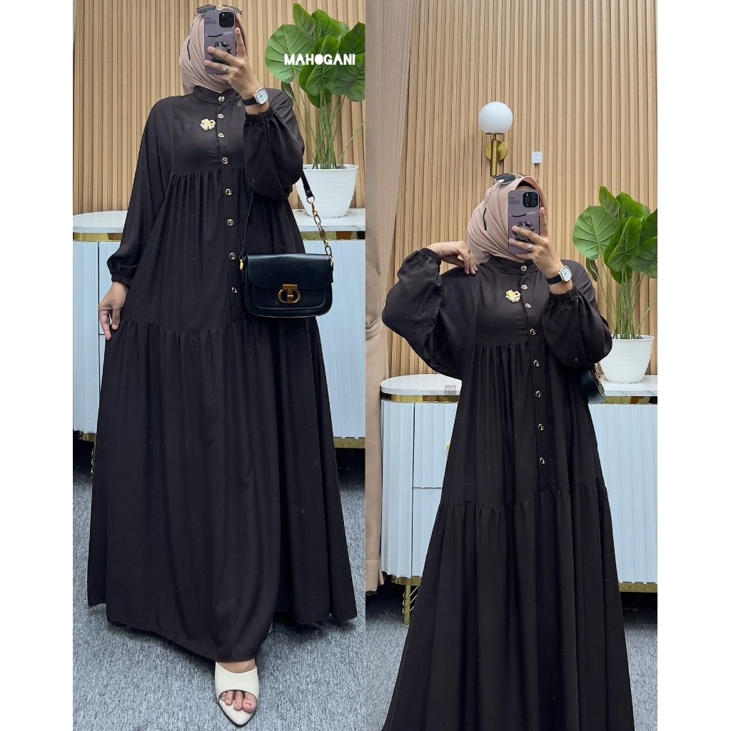 GAMIS SUSUN JUMBO TANGAN BALON POLOS MATT RAYON TWILL PREMIUM // GAMIS RAYON POLOS // GAMIS BAHAN AD
