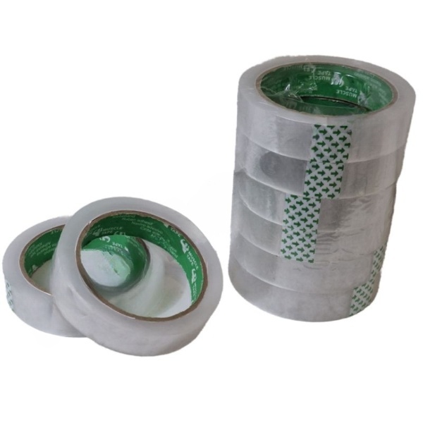 

1 Roll Isolasi 1 Inci x 80 yard MUSCLE TAPE isi 6 Pcs / Lakban 1 Inci Bening / Isolasi Kado