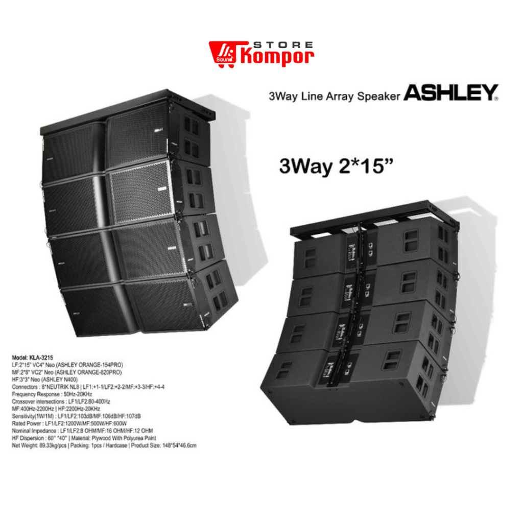 LINE ARRAY ASHLEY KLA 3215 ORIGINAL / 3 WAY LINE ARRAY ASHLEY KLA3215 / ASHLEY KLAS-3215