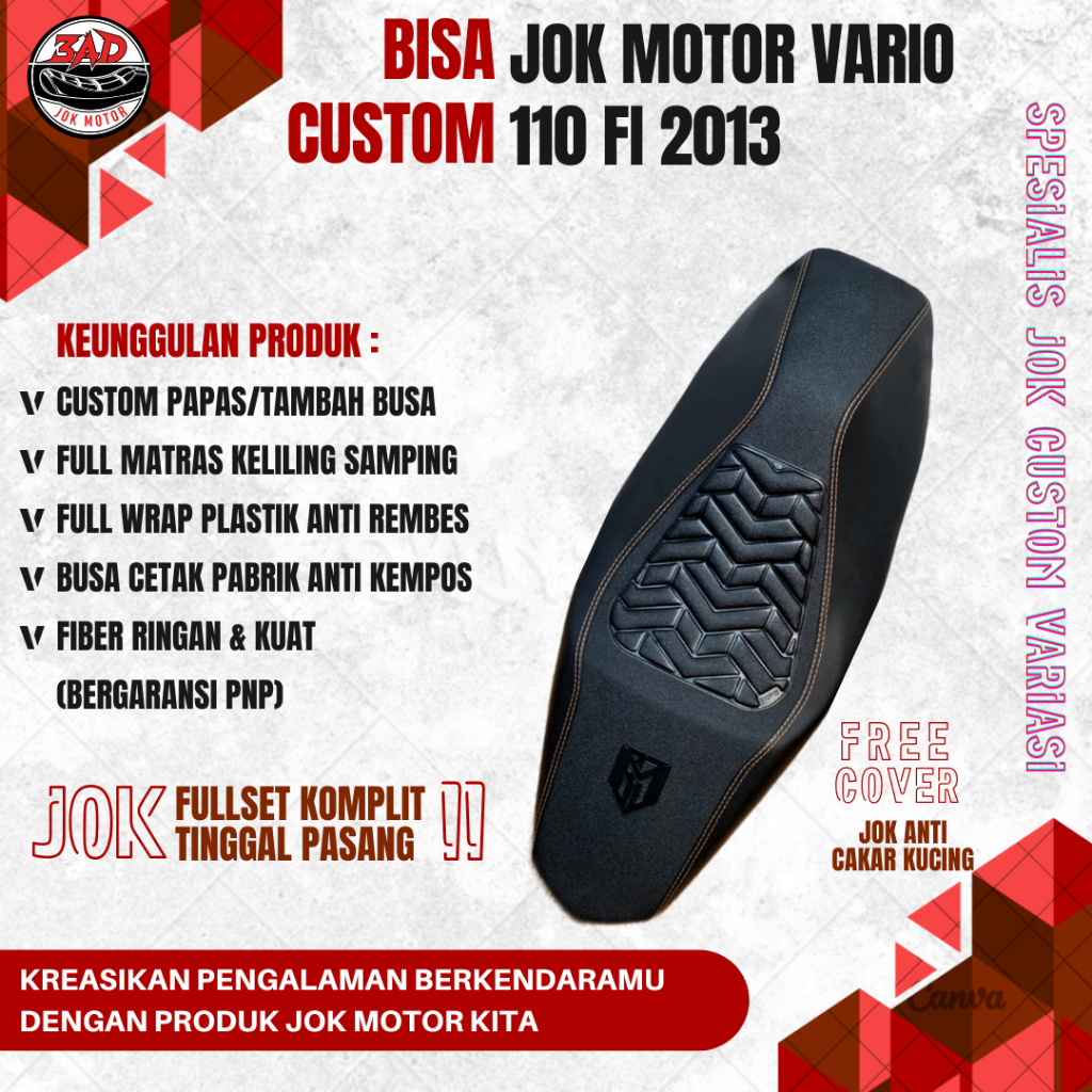 Jok motor vario 110 fi fullset variasi siap pasang I Jok honda vario 110 2013