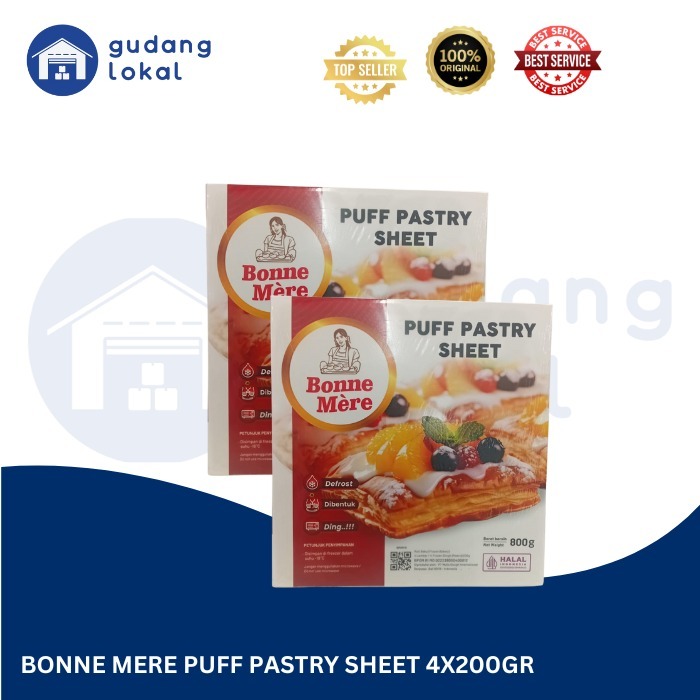 

BONNE MERE PUFF PASTRY SHEET 4X200GR