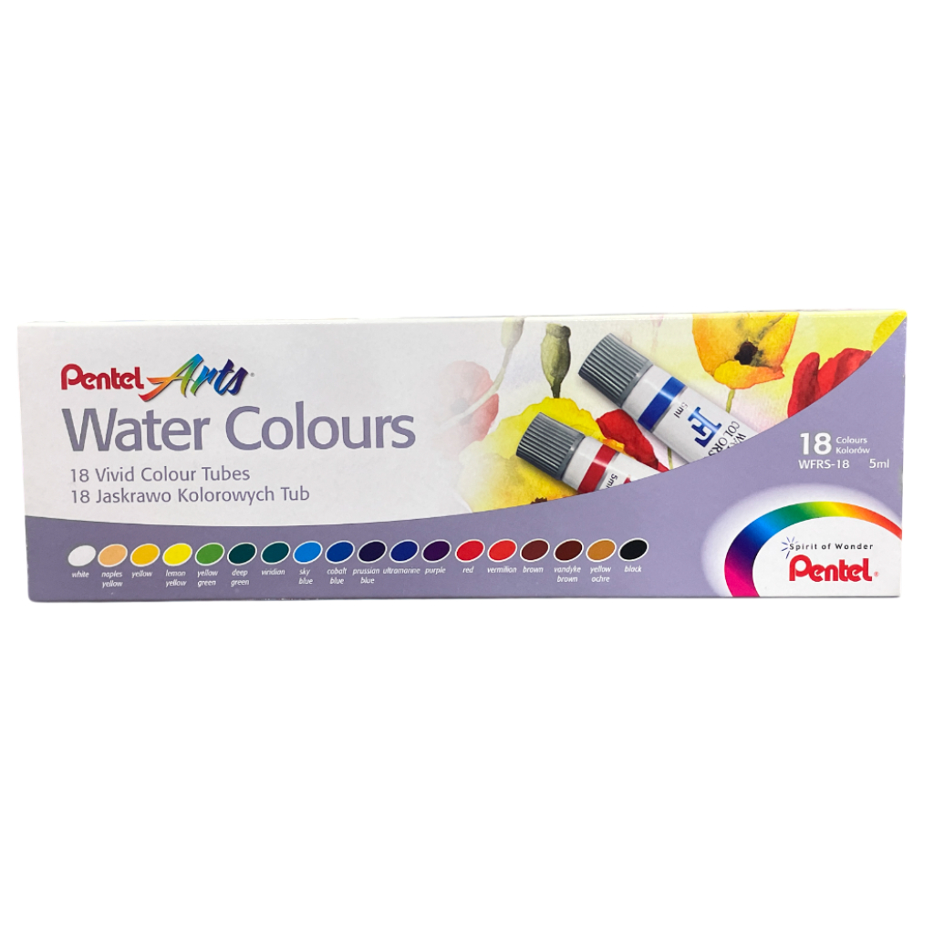 

Pentel Arts Water Colours 18 Warna Tube 5ml – Cat Air Lengkap untuk Melukis & Seni - WFRS-18