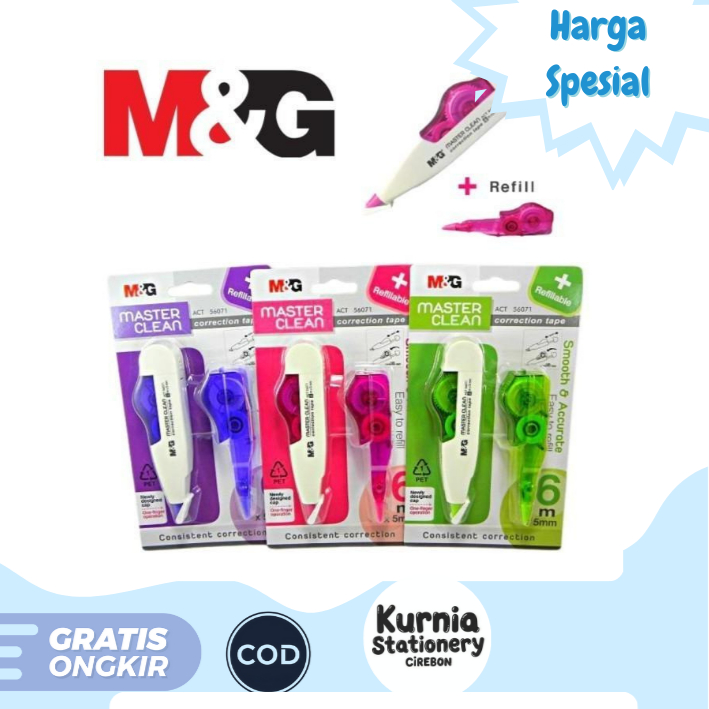 

M&G Correction Tape Master Clesn 6 m x 5 mm + Refill / Tip ex Pita + Isi Ulang ACT56071
