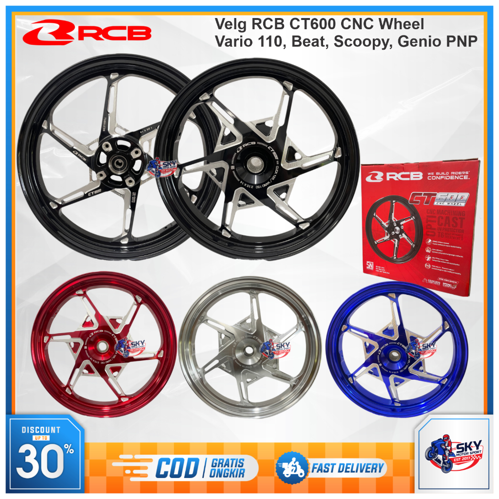 Velg CT600 RCB Vario 110 / Beat / Scoopy / Genio CNC Ring 14 Lubang 4 Original