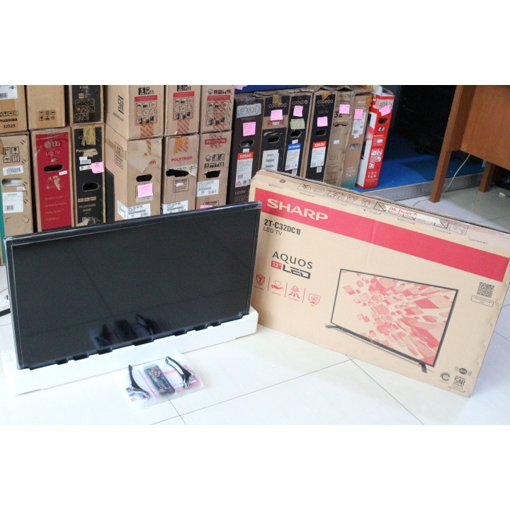 [+free packing kayu] TV Led Sharp 32 Inch HD Digital TV Kondisi bekas masih segel 95% seperti baru 3