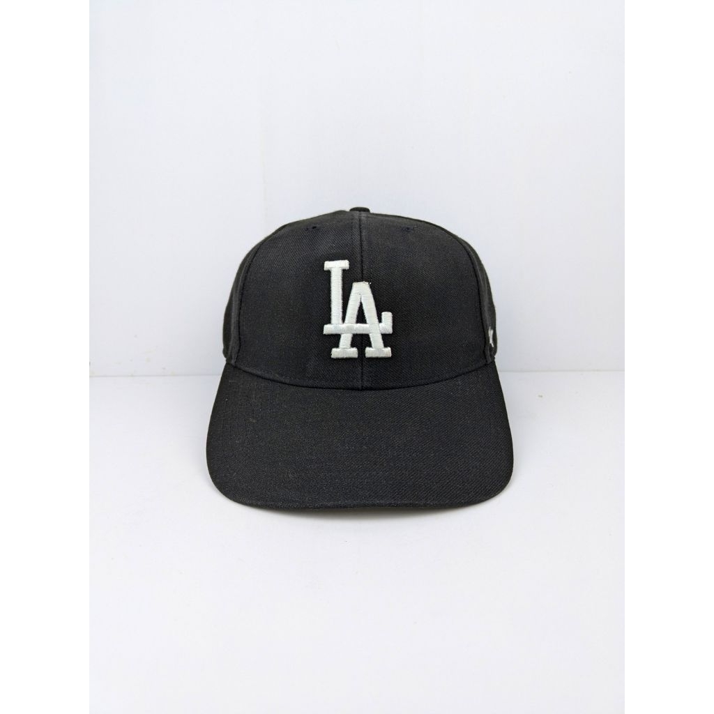 Topi MLB Los Angeles Dodgers LA Dodgers Black White 47brand Cap Logo Simpel Skena Setelan