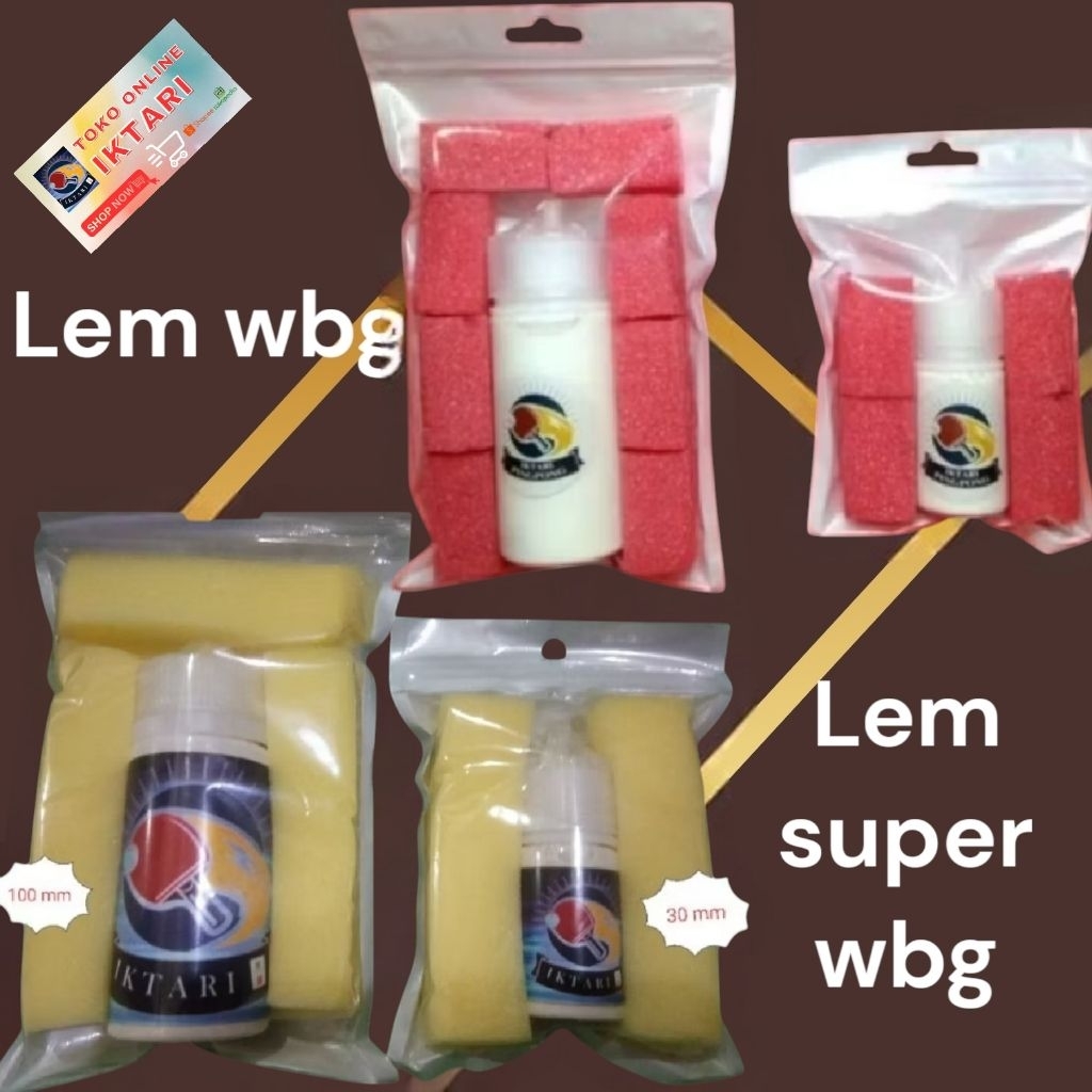 lem wbg dan lem super wbg tenis meja pingpong