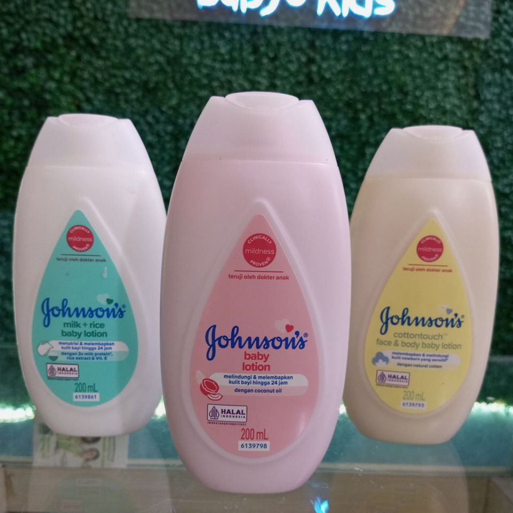 JOHNSON'S BABY LOTION 200ML MILK & RICE | BODY LOTION BAYI | HALAL BPOM ORIGINAL